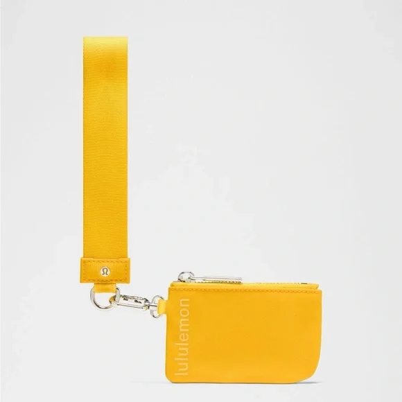 Lululemon NWT Dual Pouch Wristlet Maize Yellow Lemon Wash Card Holder